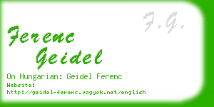 ferenc geidel business card